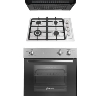 Kit Horno Empotrable Fensa F 1060R A + Encimera Fensa FCE 4.3HF T + Campana de Cocina Extractora Fensa 60 cm FX U6160
