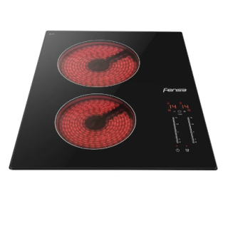 Encimera Eléctrica 2 Platos Fensa Vitrocerámica y Panel Touch FEV 2T Negra